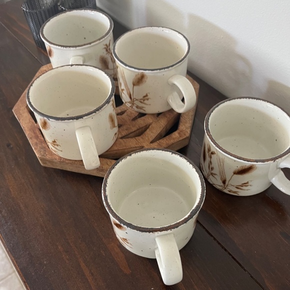 5 England Stonehenge Wild Oats Mid Winter Mugs Vintage 1970's Speckled Stoneware - Picture 10 of 11